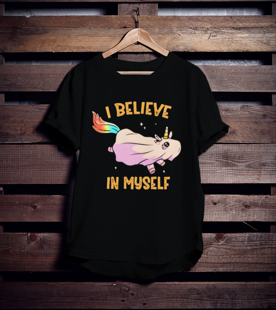 Unicorn I Believe In Myself Floating Rainbow Mane Kawaii T-Shirt