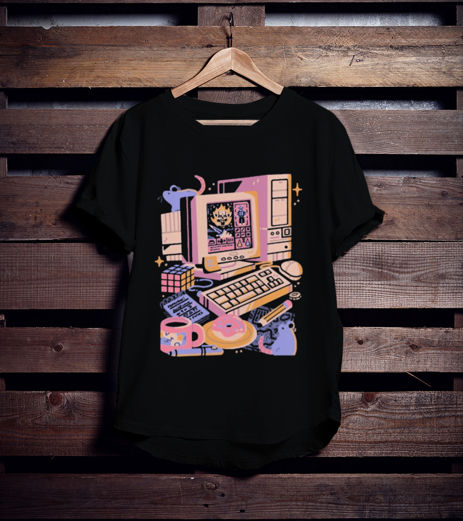 1000 Dead Draculas Computer Mice Retro Gaming Pastel Aesthetic T-Shirt
