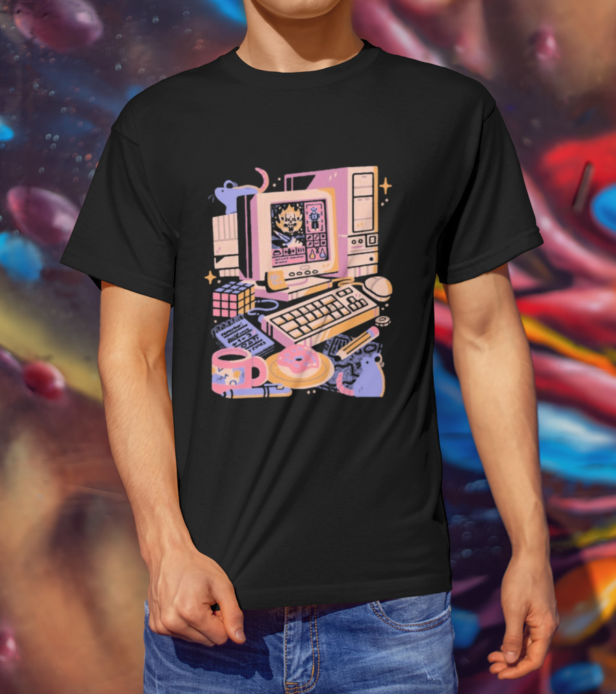 1000 Dead Draculas Computer Mice Retro Gaming Pastel Aesthetic T-Shirt