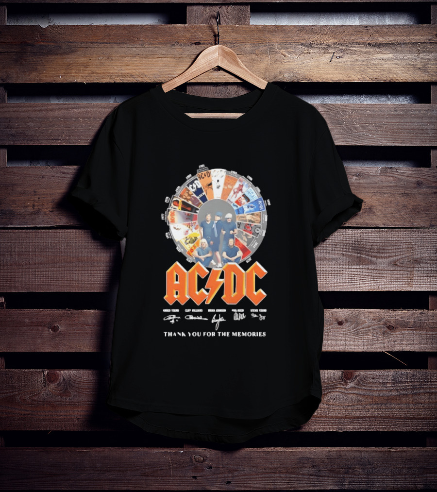 AC DC Band Name Album Collage Thank You For The Memories T-Shirt