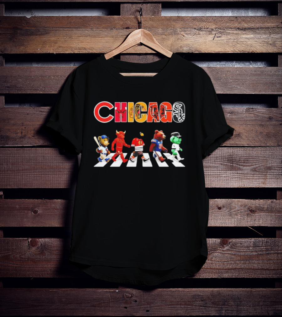 Chicago Bulls Blackhawks Bears White Sox Cubs Abbey Road Streetxty T-Shirt