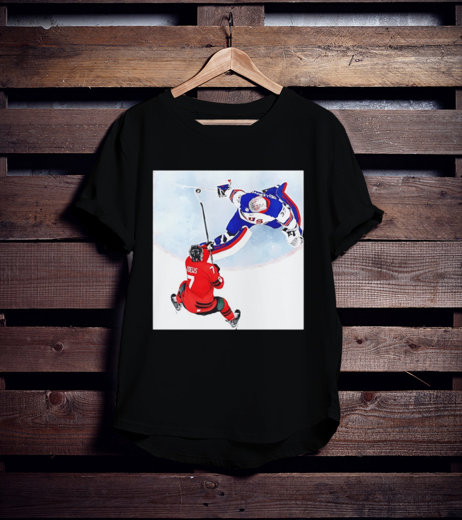 Connor Hellebuyck USA Goalie Save Hockey Match T-Shirt