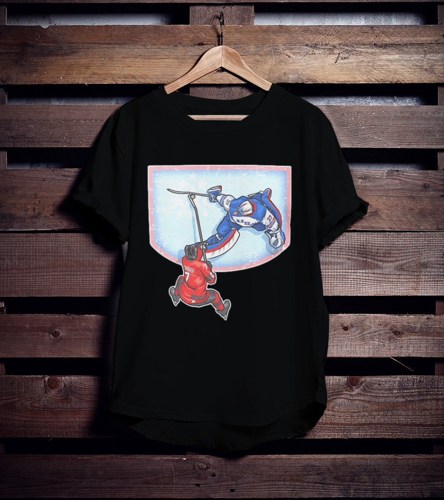 Connor Hellebuyck 2026 Winter Olympics USA Hockey Goalie Save Event T-Shirt