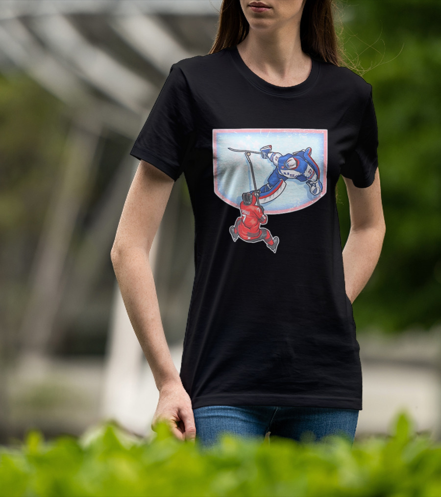 Connor Hellebuyck 2026 Winter Olympics USA Hockey Goalie Save Event T-Shirt