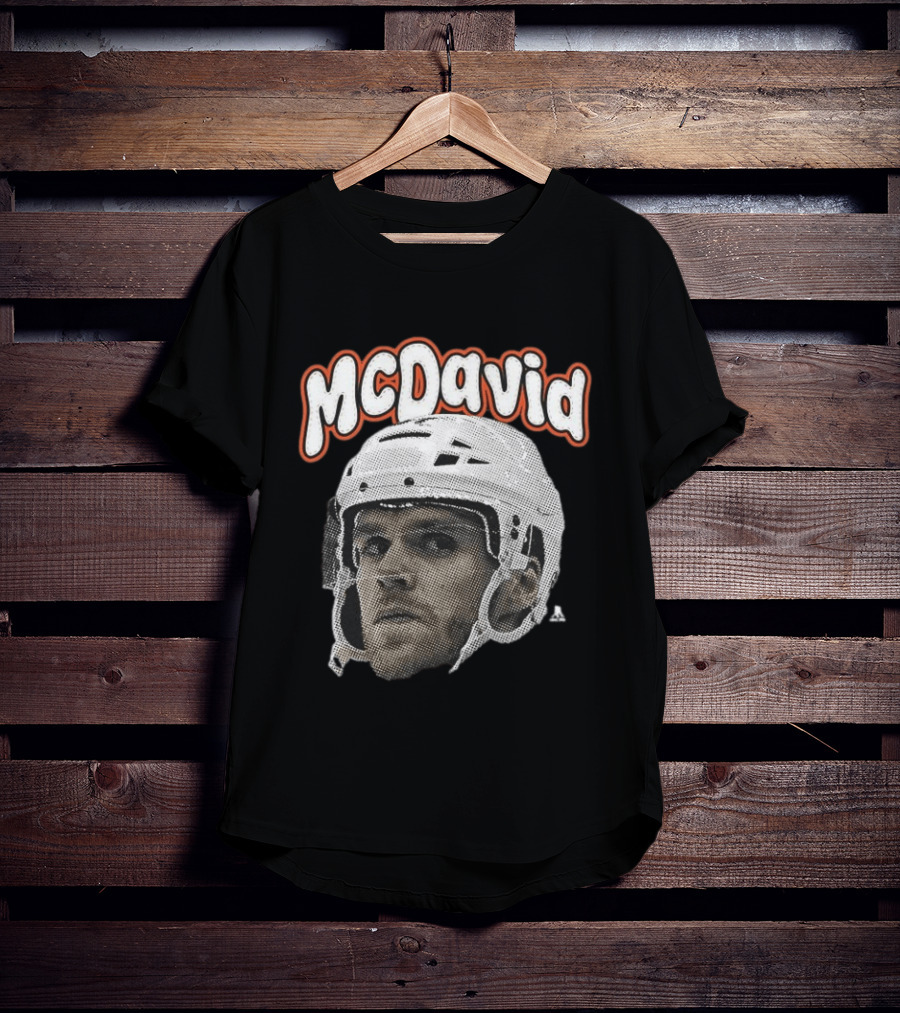 Connor McDavid Edmonton Oilers Hockey Big Face Bold Text NHL Fan T-Shirt
