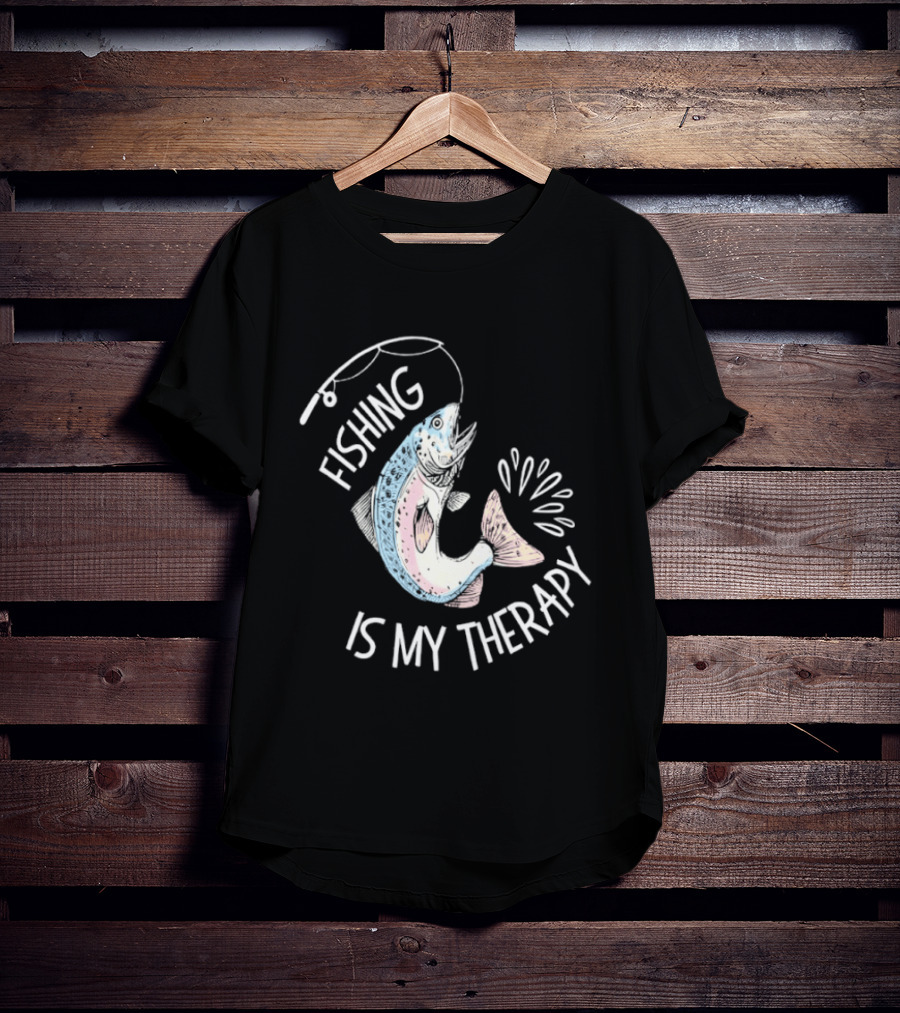Fishing Is My Therapy Rainbow Trout Splash T-Shirt