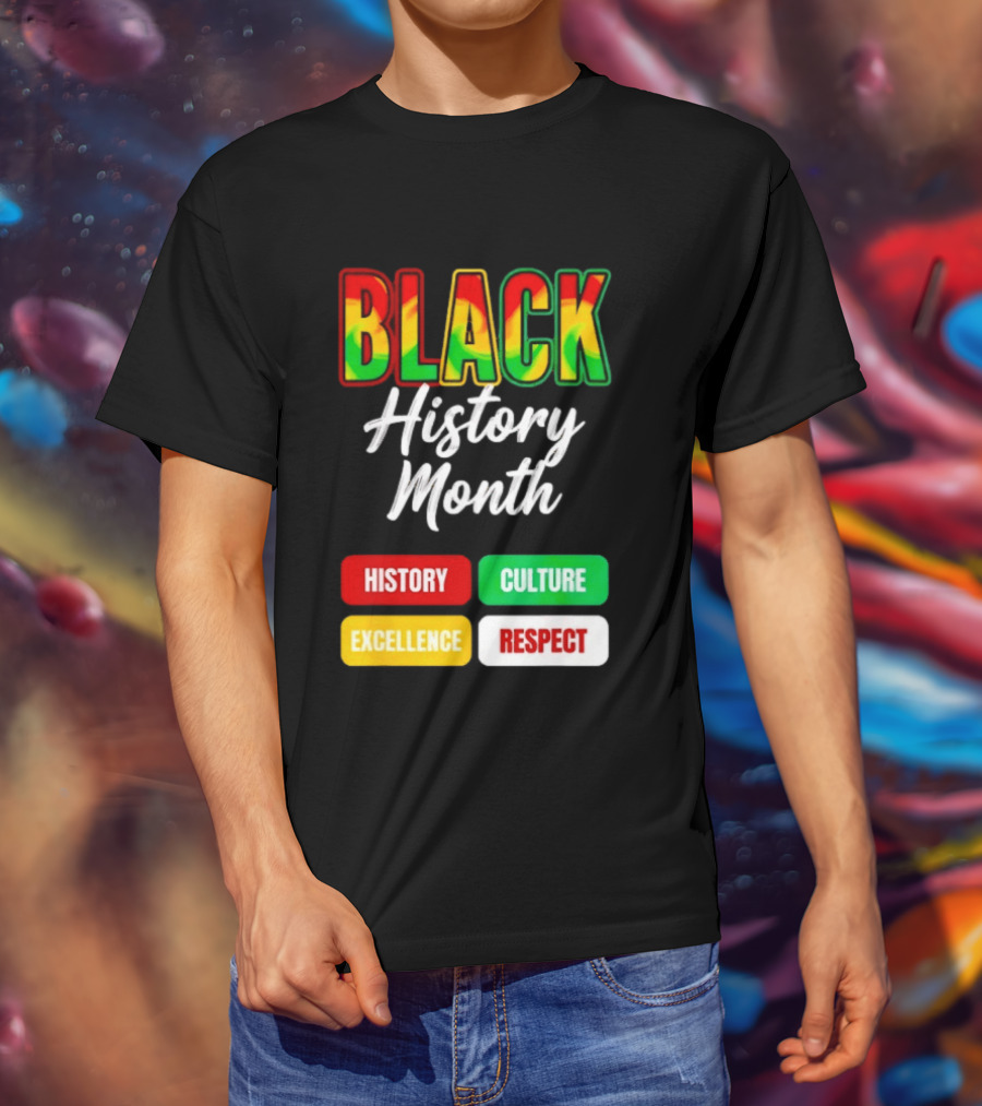 BLACK History Month History Culture Excellence Respect T-Shirt