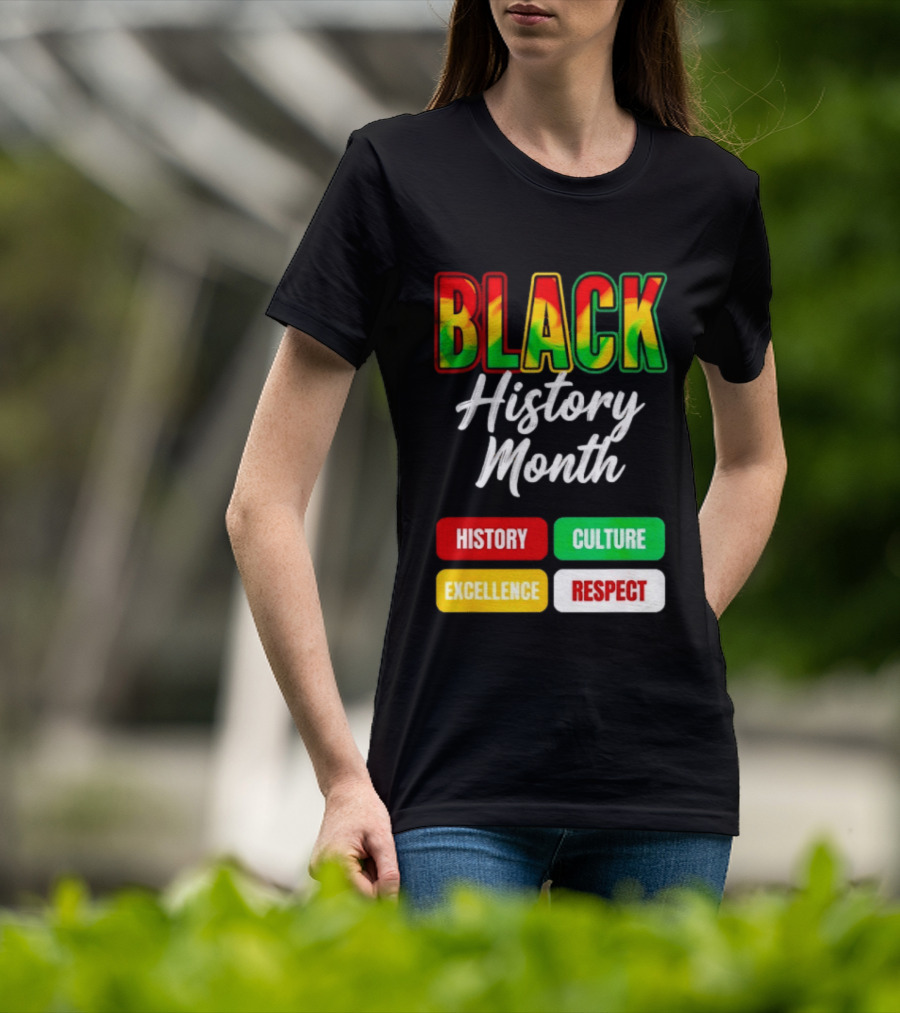 BLACK History Month History Culture Excellence Respect T-Shirt
