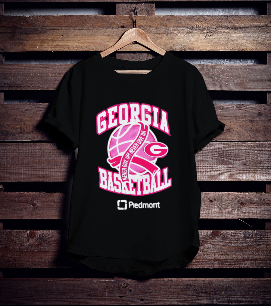Georgia Bulldogs Never Give Up Never Give In Women's Basketball T-Shirt