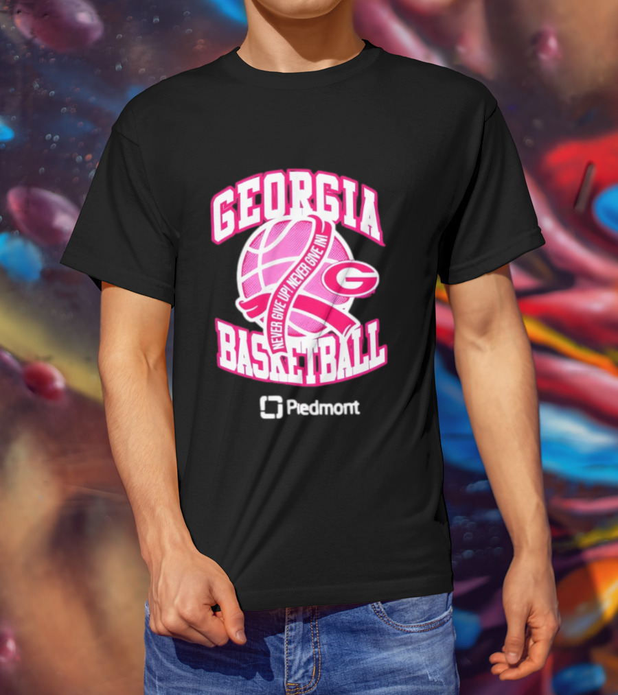 Georgia Bulldogs Never Give Up Never Give In Women's Basketball T-Shirt
