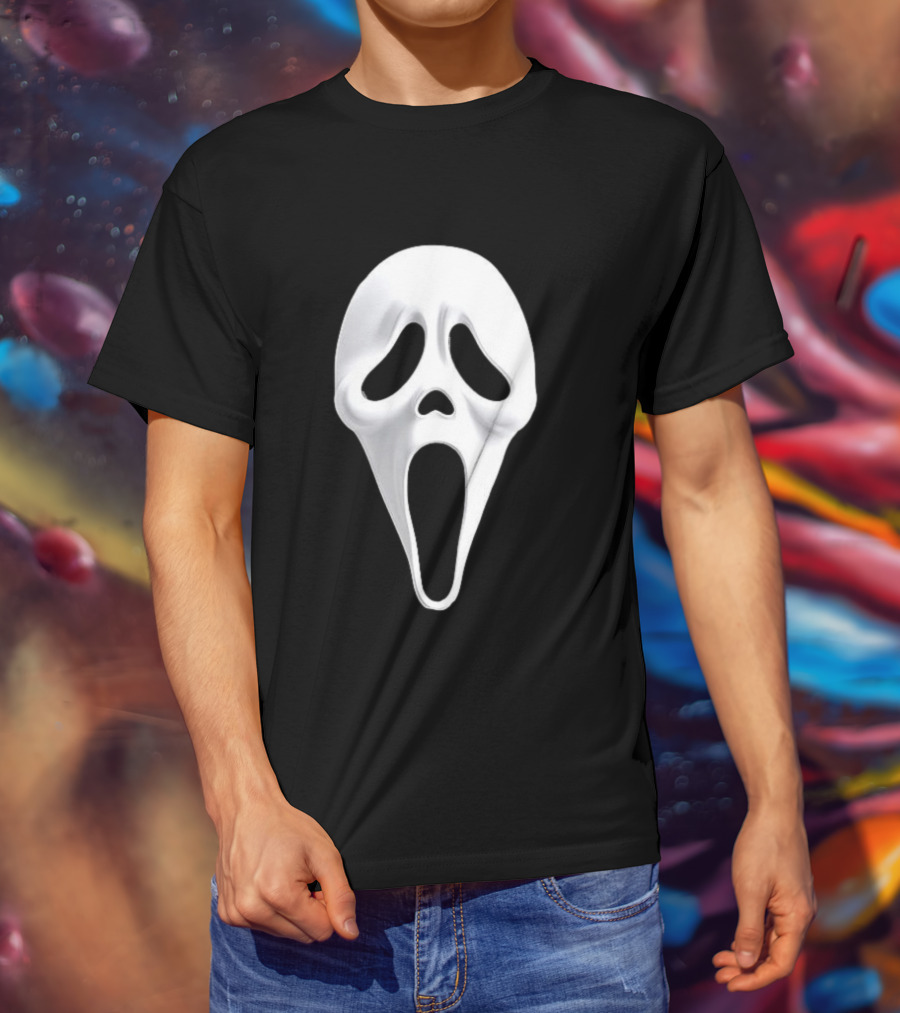 Ghost Face Scream Mask Iconic Horror Villain T-Shirt