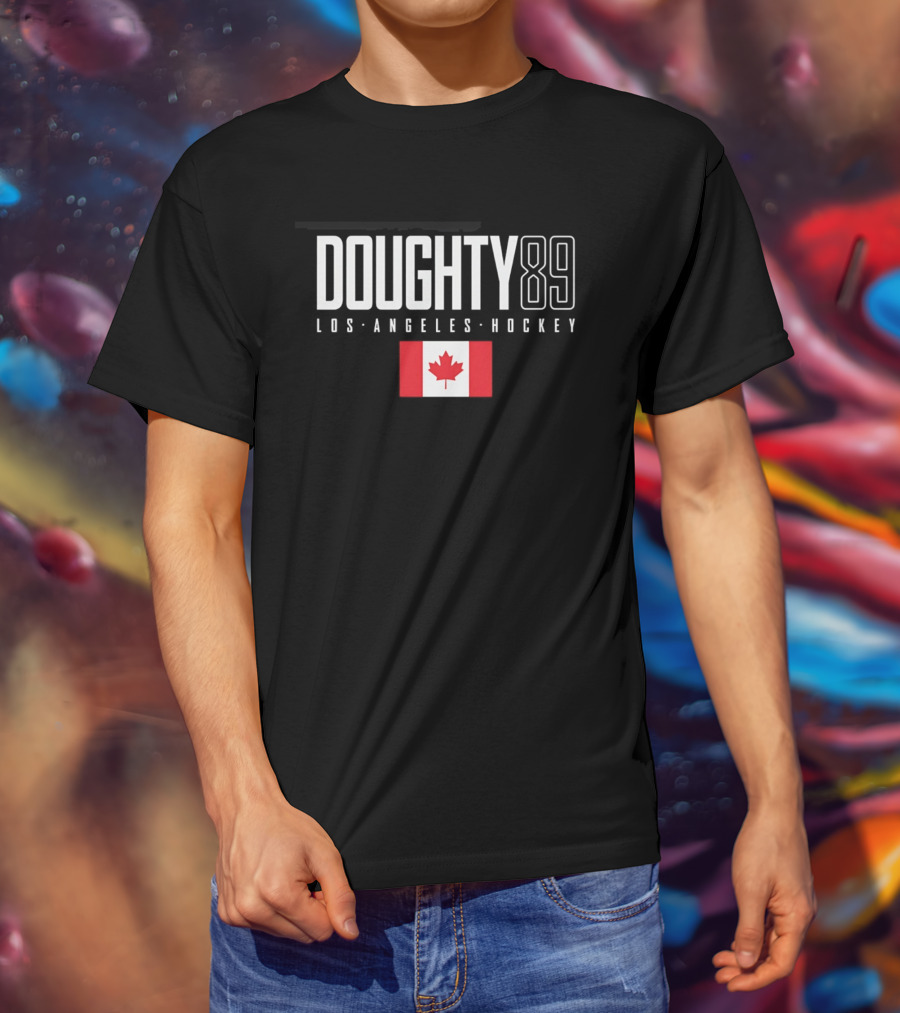 Doughty 89 Los Angeles Hockey Canada Flag T-Shirt