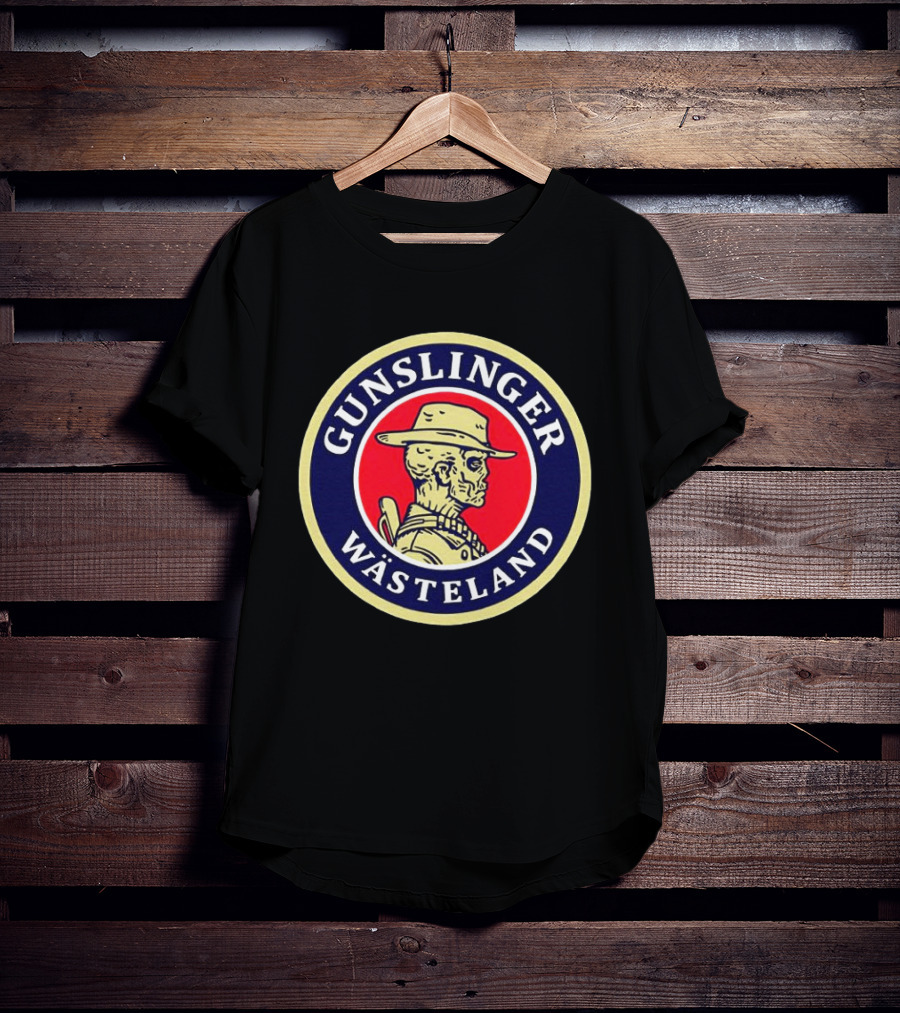 Gunslinger Wasteland Vintage Cowboy Skull T-Shirt