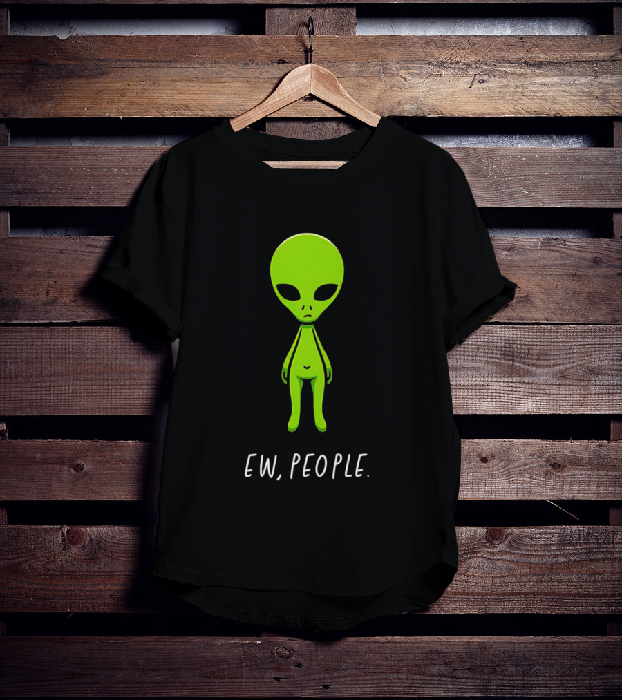 Ew People Green Alien Saucer Eyed T-Shirt
