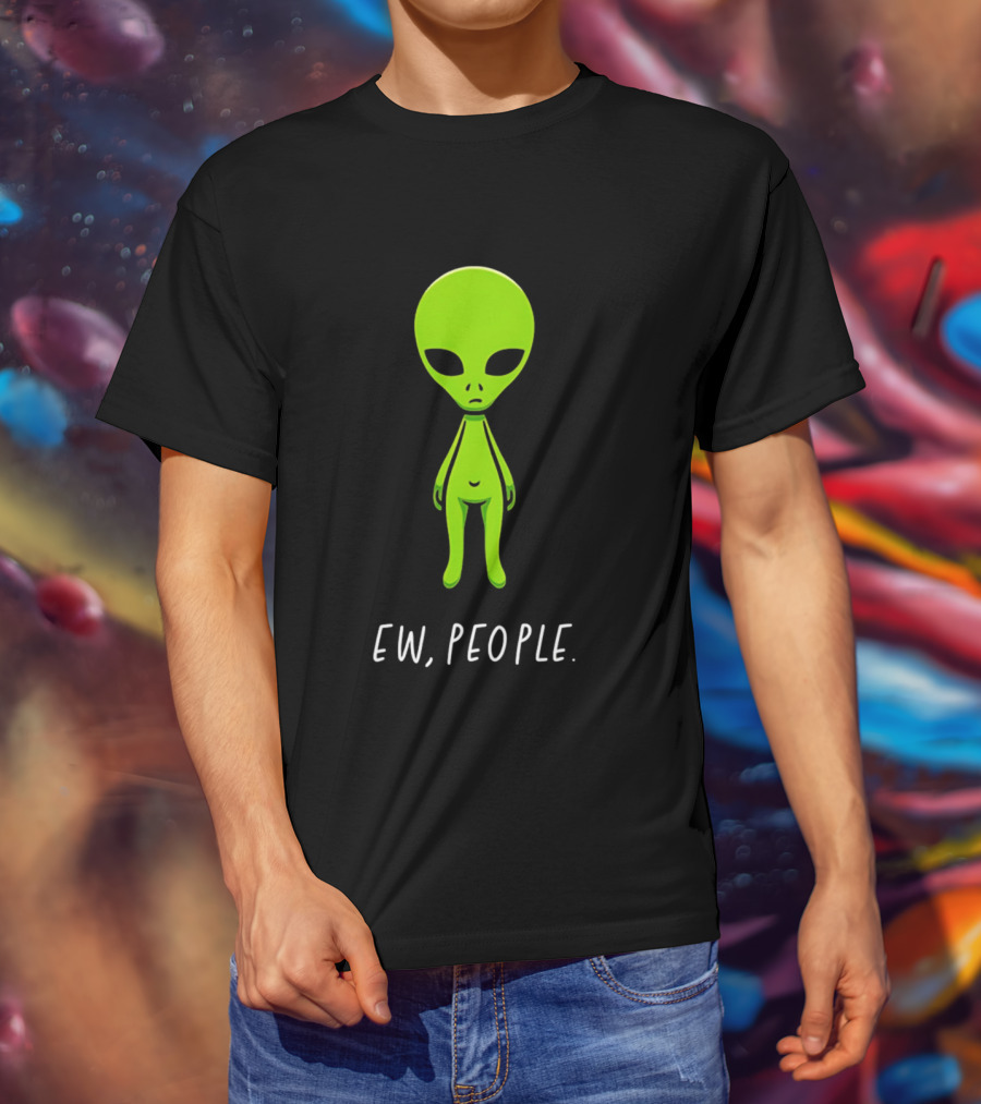 Ew People Green Alien Saucer Eyed T-Shirt