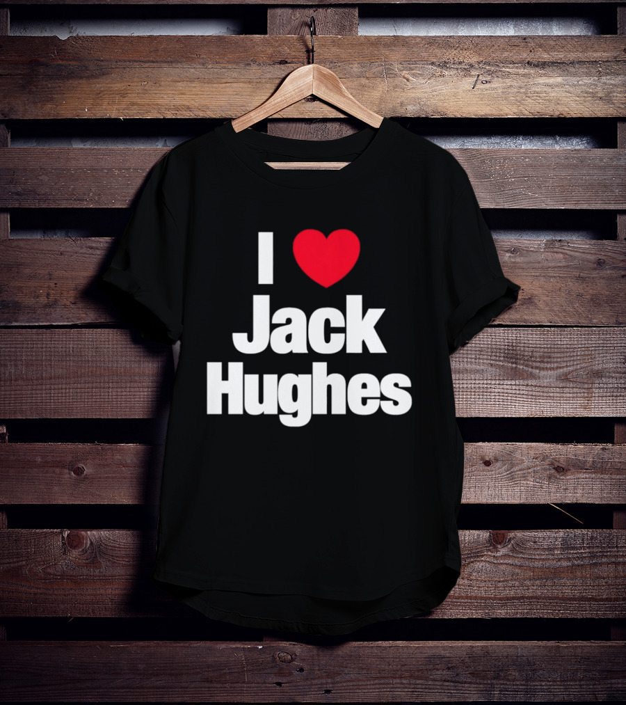 I Love Jack Hughes New Jersey Devils Heart Fan T-Shirt