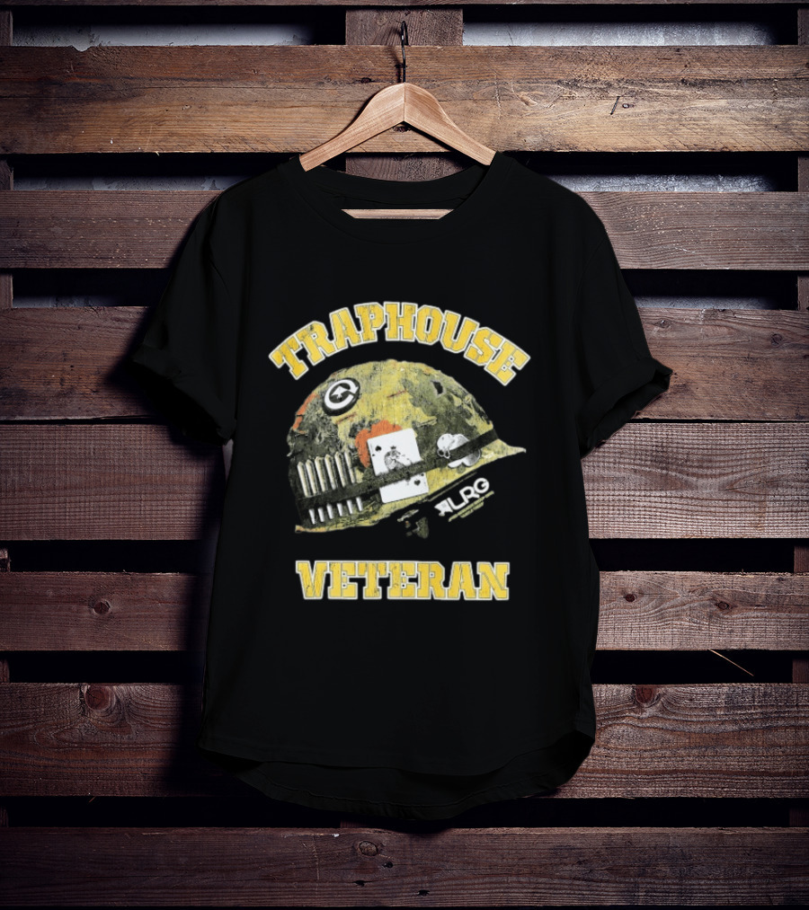 Traphouse Veteran LRG Military Helmet Playing Card Bullet T-Shirt
