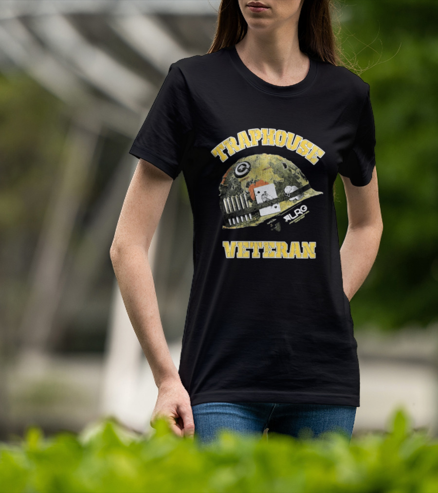 Traphouse Veteran LRG Military Helmet Playing Card Bullet T-Shirt