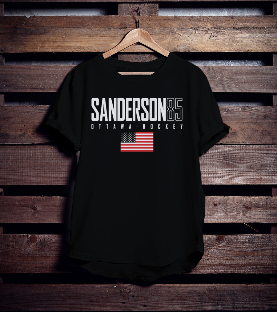 Sanderson 85 Ottawa Hockey USA Flag T-Shirt