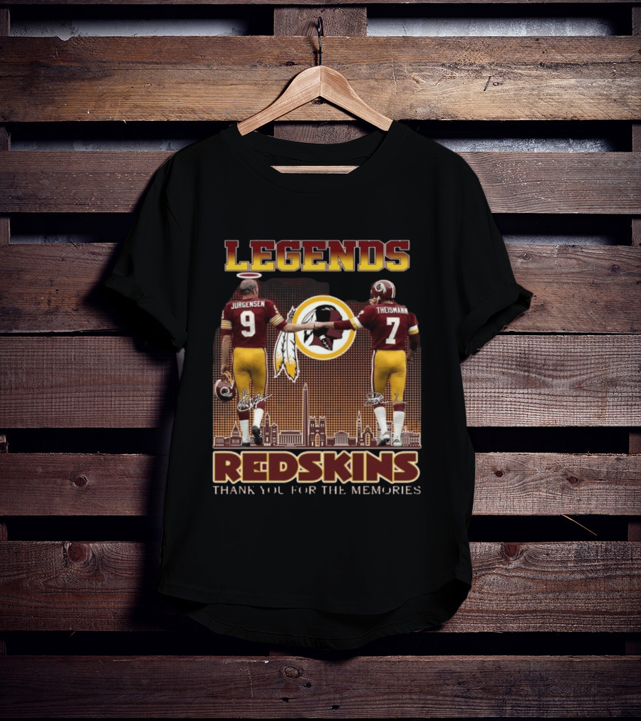Legends Jurgensen Theismann Redskins Thank You For The Memories T-Shirt