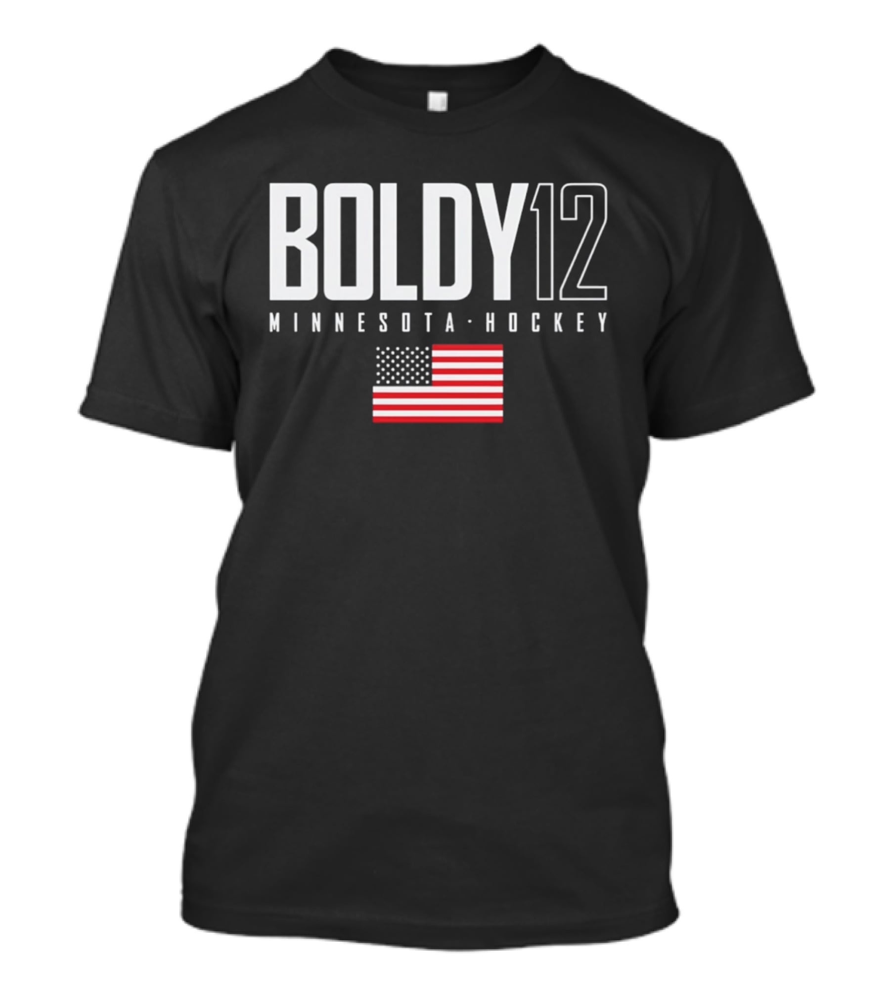 BOLDY 12 Minnesota Hockey USA Flag T-Shirt