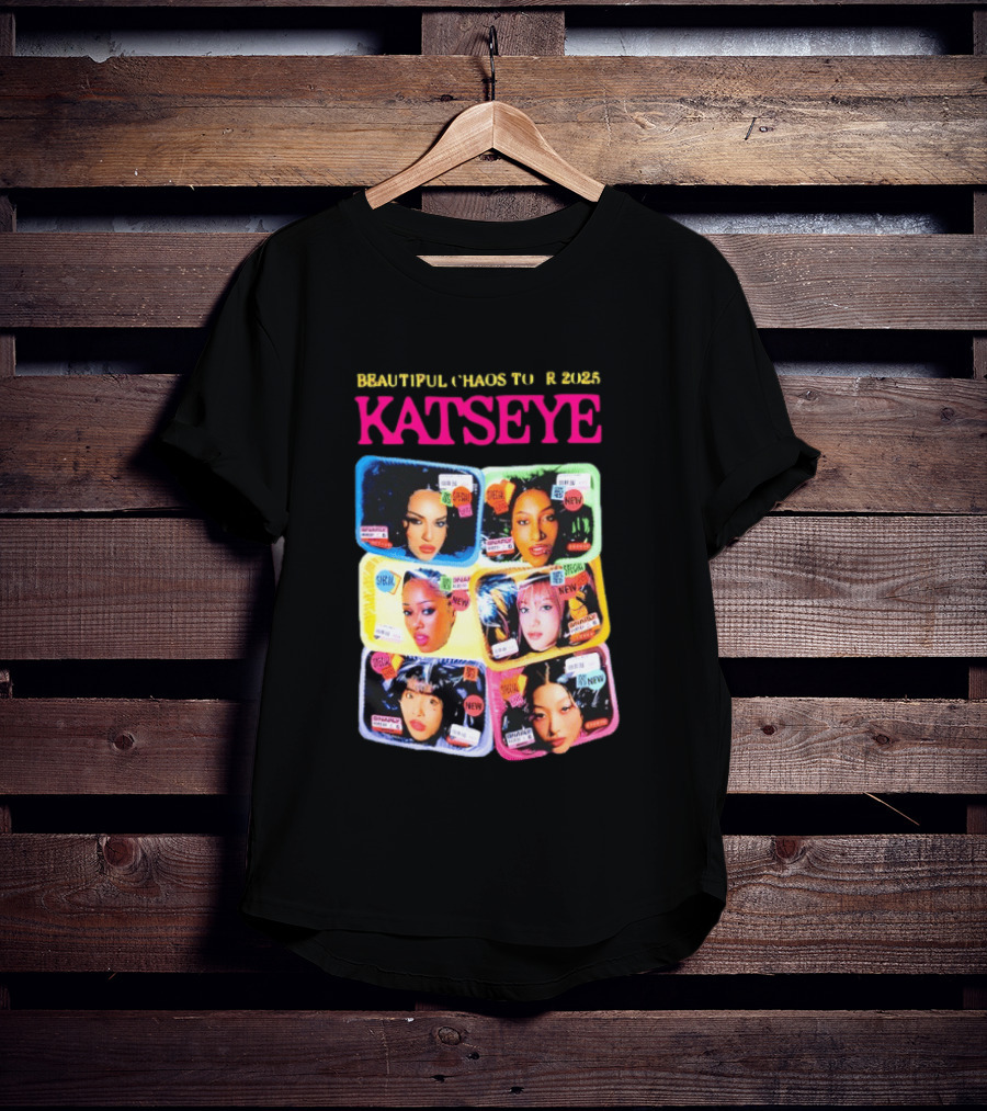 Beautiful Chaos Tour 2025 Katseye Selfie Expressive Portraits 90s Pop T-Shirt