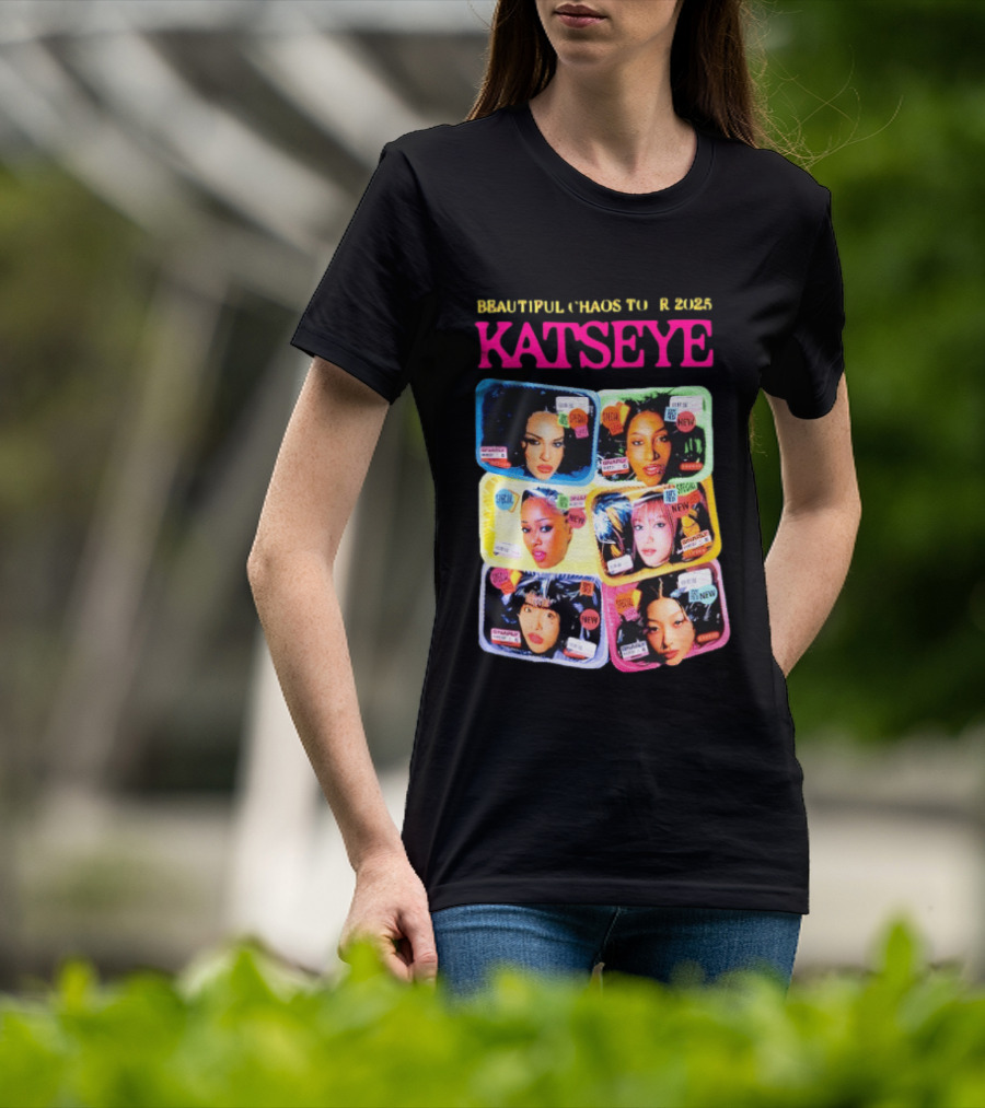 Beautiful Chaos Tour 2025 Katseye Selfie Expressive Portraits 90s Pop T-Shirt
