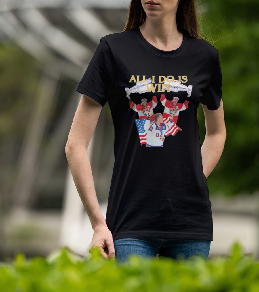 All I Do Is Win Matthew Tkachuk USA Hockey Panthers Flag T-Shirt
