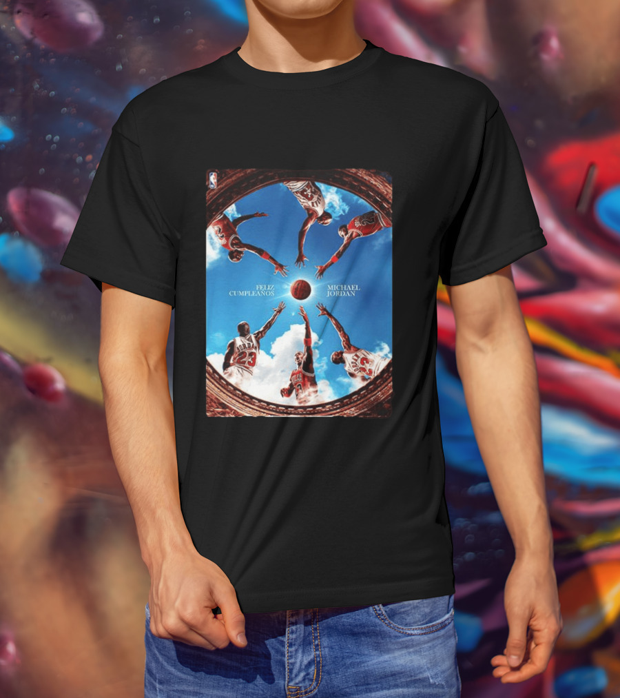 Feliz Cumpleaños Michael Jordan Basketball Reach Sky 23 T-Shirt