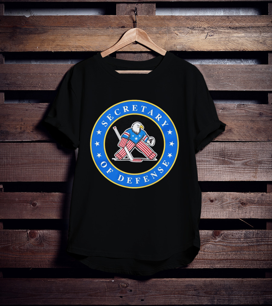 Secretary Of Defense USA Hockey Bald Eagle Goalie Stars Stripes T-Shirt