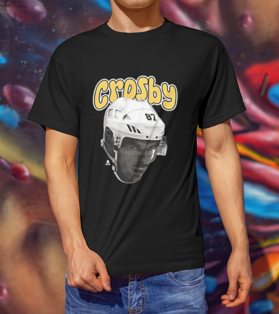 Sidney Crosby Pittsburgh Penguins Hockey 87 Big Face T-Shirt
