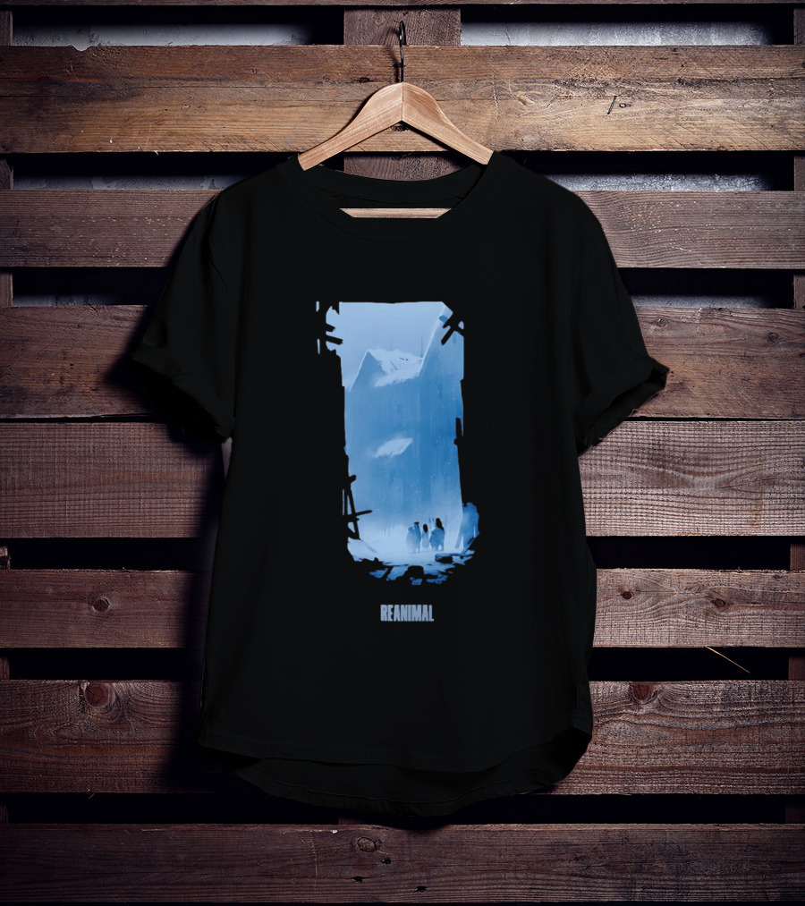 Reanimal Gate Snowy Mountain Scene With Penguins T-Shirt