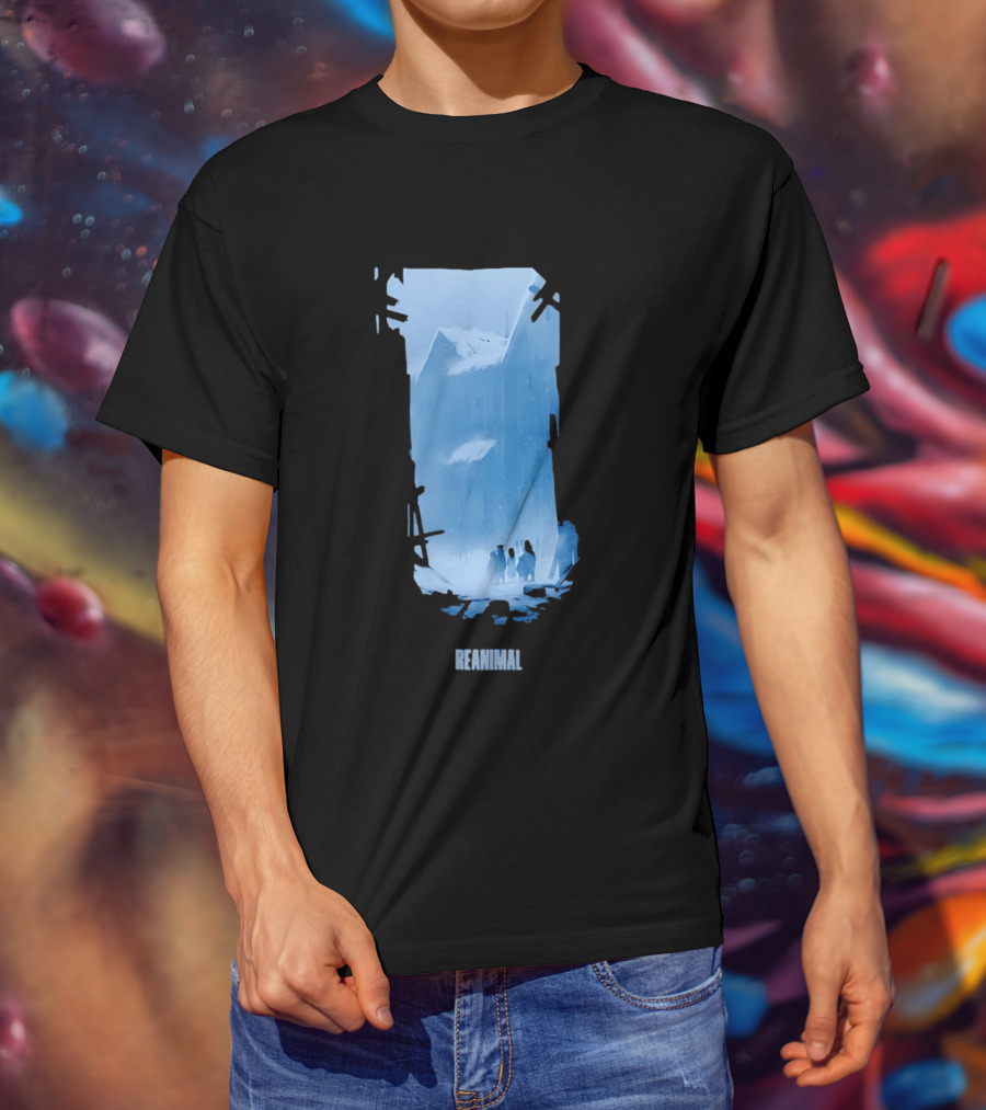 Reanimal Gate Snowy Mountain Scene With Penguins T-Shirt
