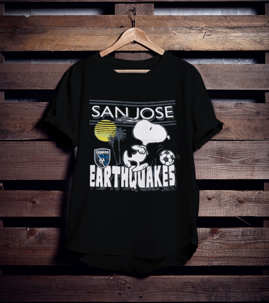 San Jose Earthquakes Snoopy Peanuts Soccer Collaboration T-Shirt