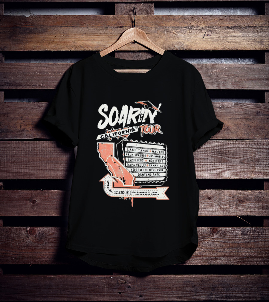 Soarin California Tour 2026 California Map And Airplane T-Shirt