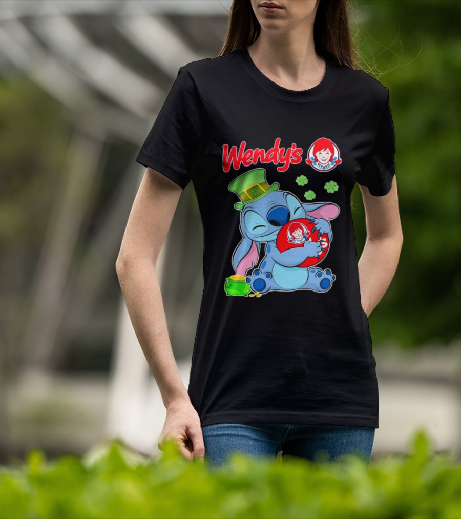 Wendy's Leprechaun Hat Stitch Hugging St Patricks Day T-Shirt