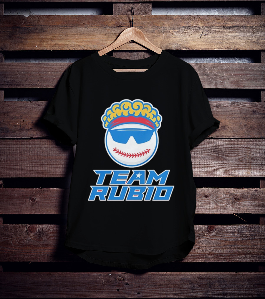 Team Rubio Baseball Puerto Rico Sunglasses Curly Hair T-Shirt