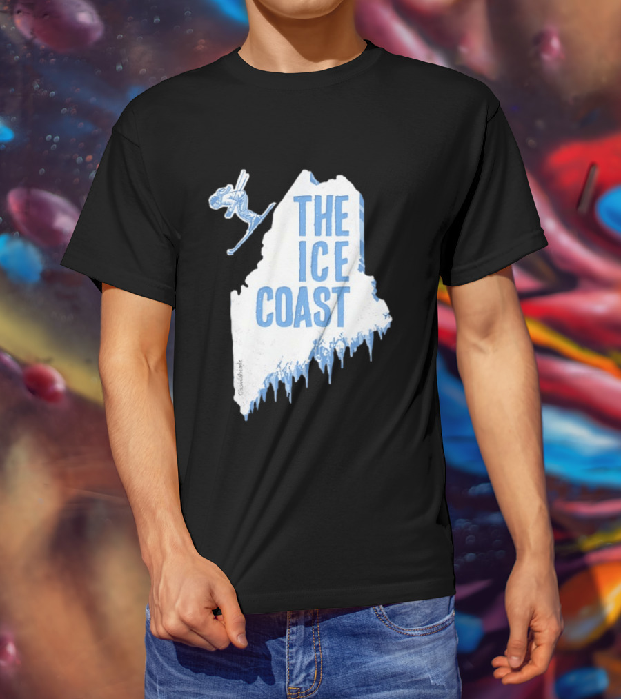 The Ice Coast Skier Jumping Map T-Shirt