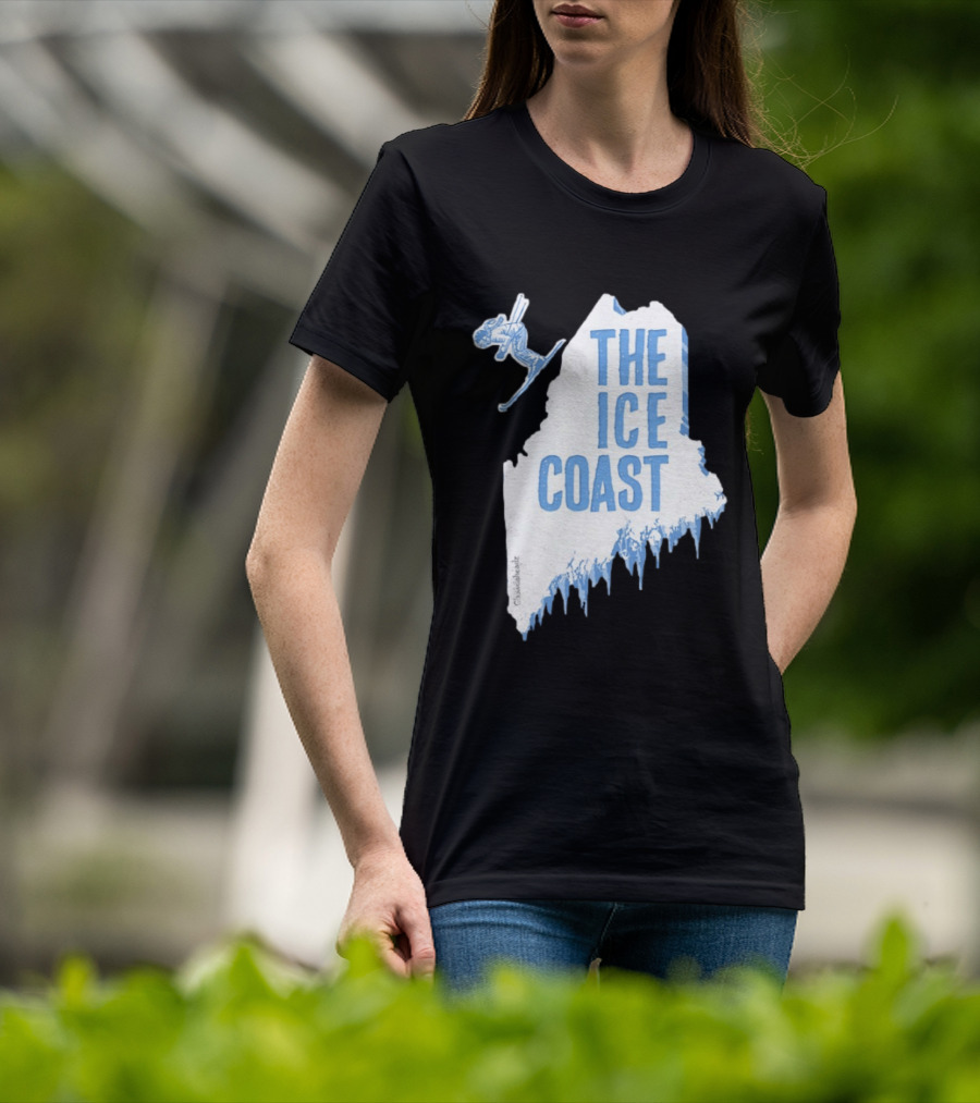 The Ice Coast Skier Jumping Map T-Shirt