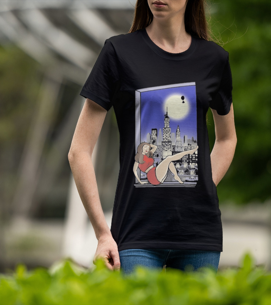 Pauline TheSpaceVixen Urban Moonlit Cityscape T-Shirt