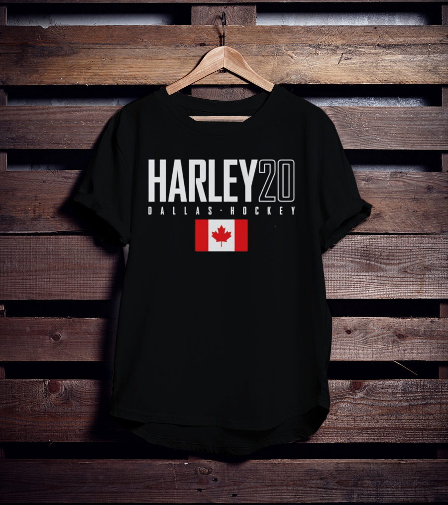 Harley 20 Dallas Hockey Canada Flag T-Shirt