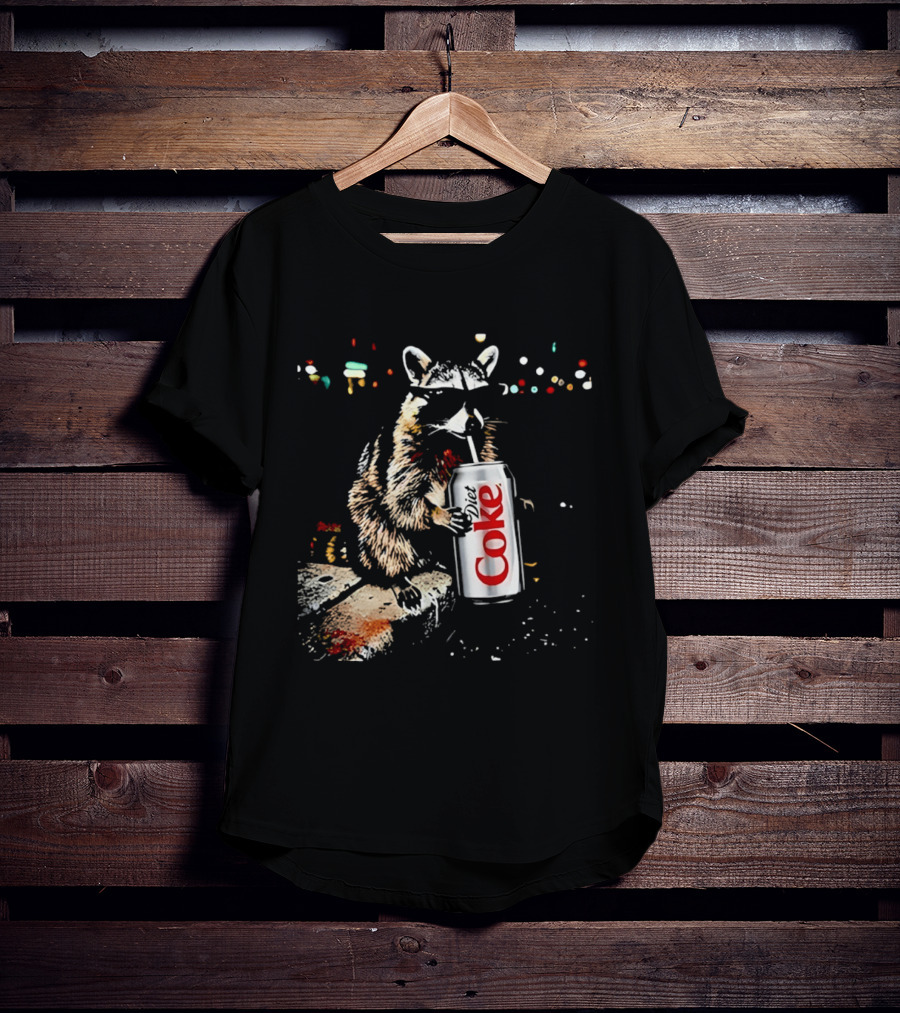 Three Raccoons Holding Diet Coke Can T-Shirt