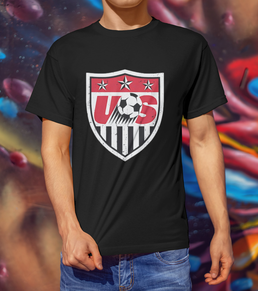 U.S. Soccer Stars And Stripes Emblem With Soccer Ball T-Shirt