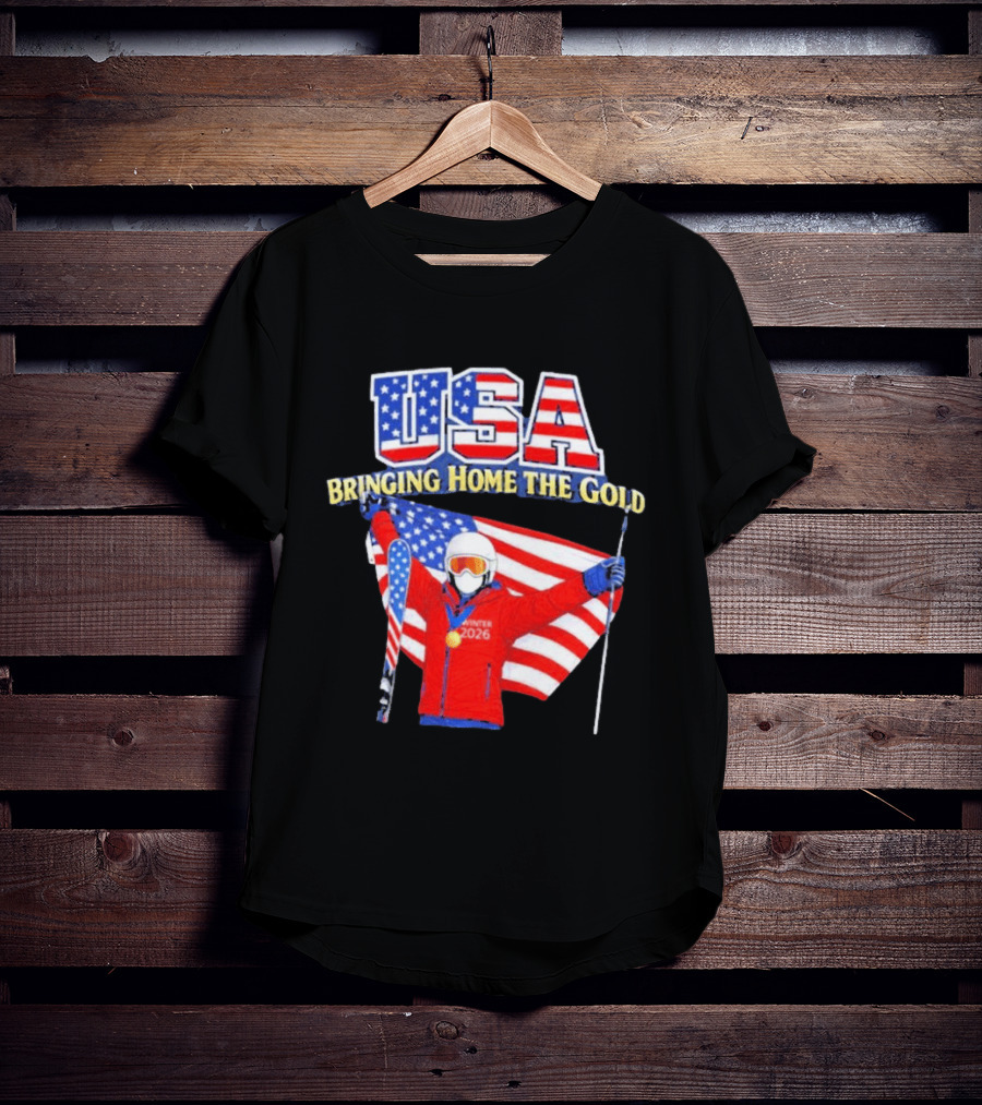USA Bringing Home The Gold Winter 2026 Skiing Champion T-Shirt