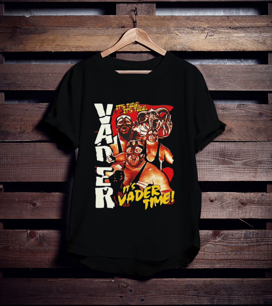 Vader It's Vader Time It's Time Wrestling Mask Collage T-Shirt
