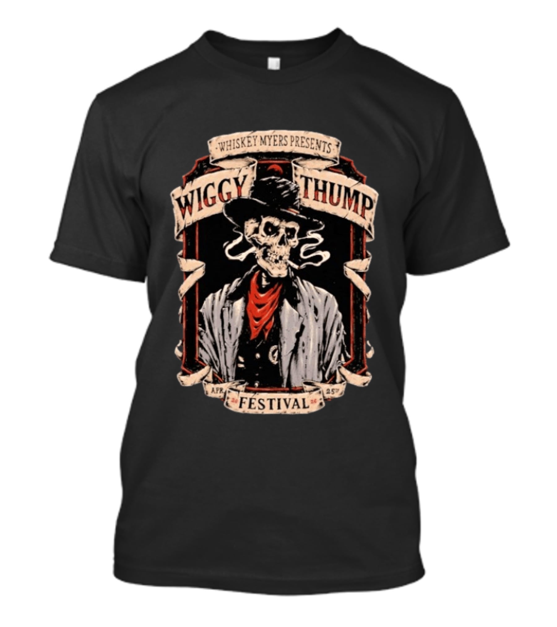 Whiskey Myers Wiggy Thump Festival April 25 2026 Skeleton Palestine Texas T-Shirt