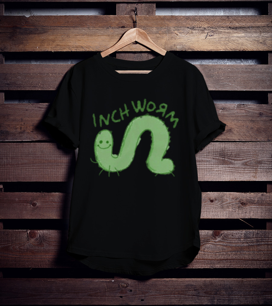 Zane Little Inch Worm Happy Green Cartoon T-Shirt