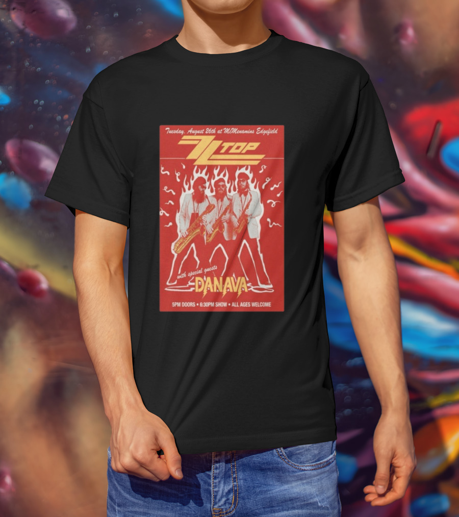 ZZTop Danava Tour McMenamins Edgefield August 26 All Ages Welcome T-Shirt
