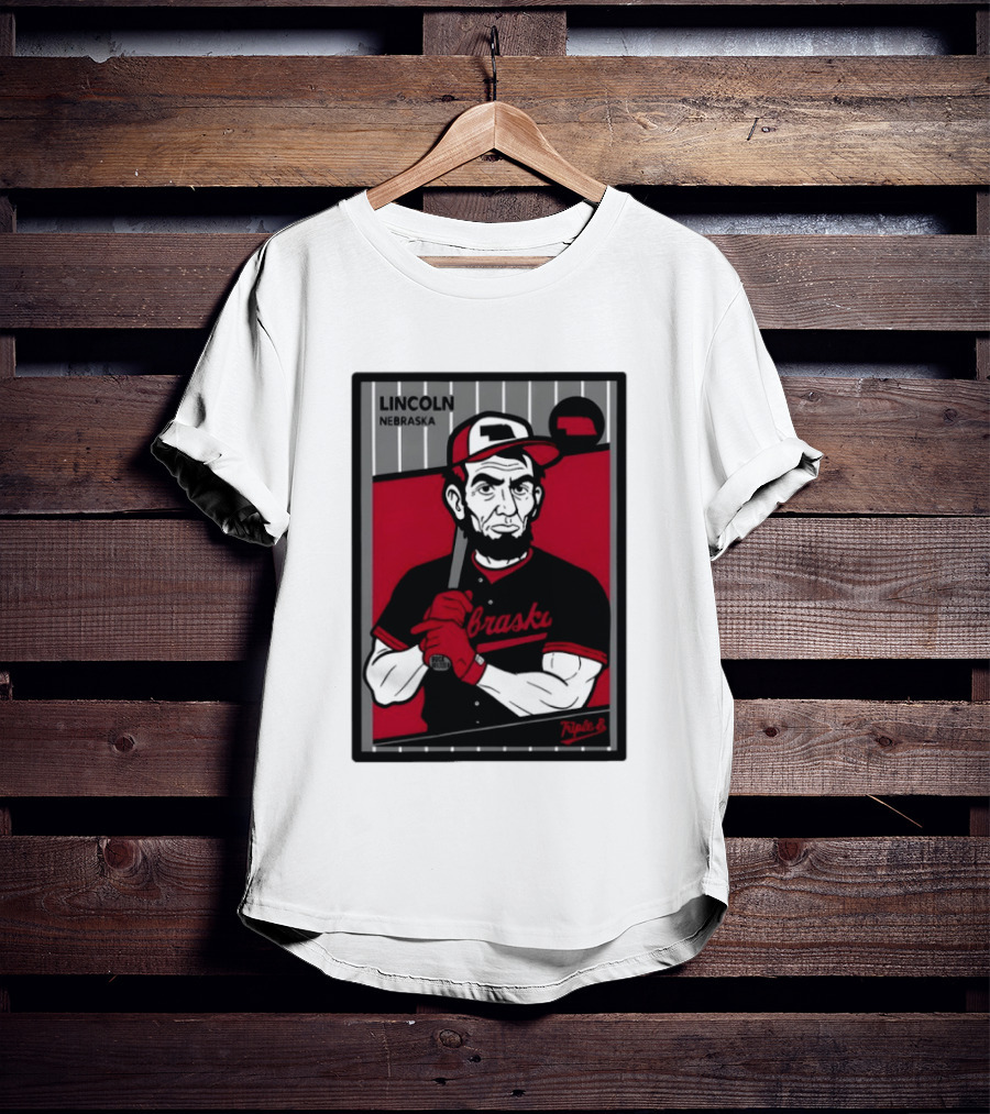 Lincoln Nebraska Cornhuskers Baseball Card Triple B T-Shirt