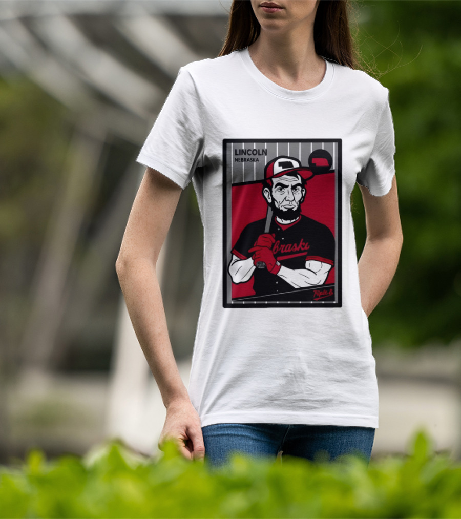Lincoln Nebraska Cornhuskers Baseball Card Triple B T-Shirt